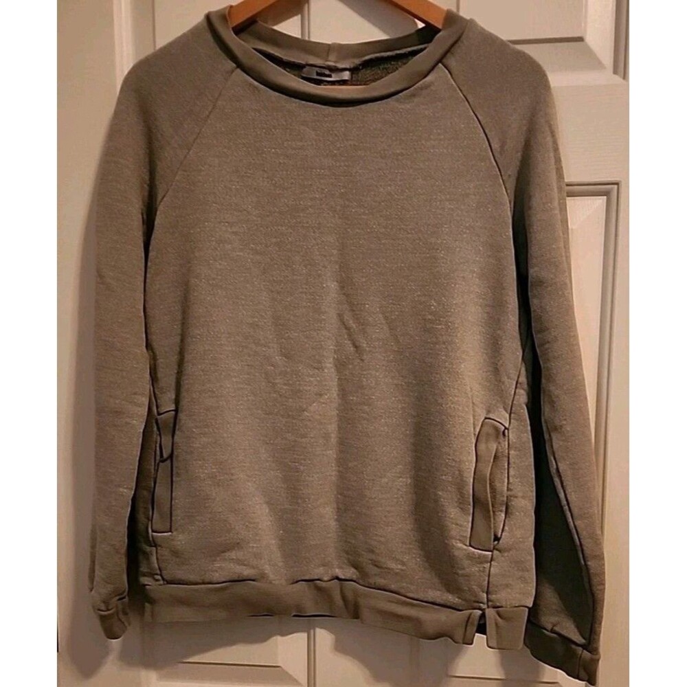 Baldwin Womens Sweatshirt Large Gray Pockets Thick Warm Cozy